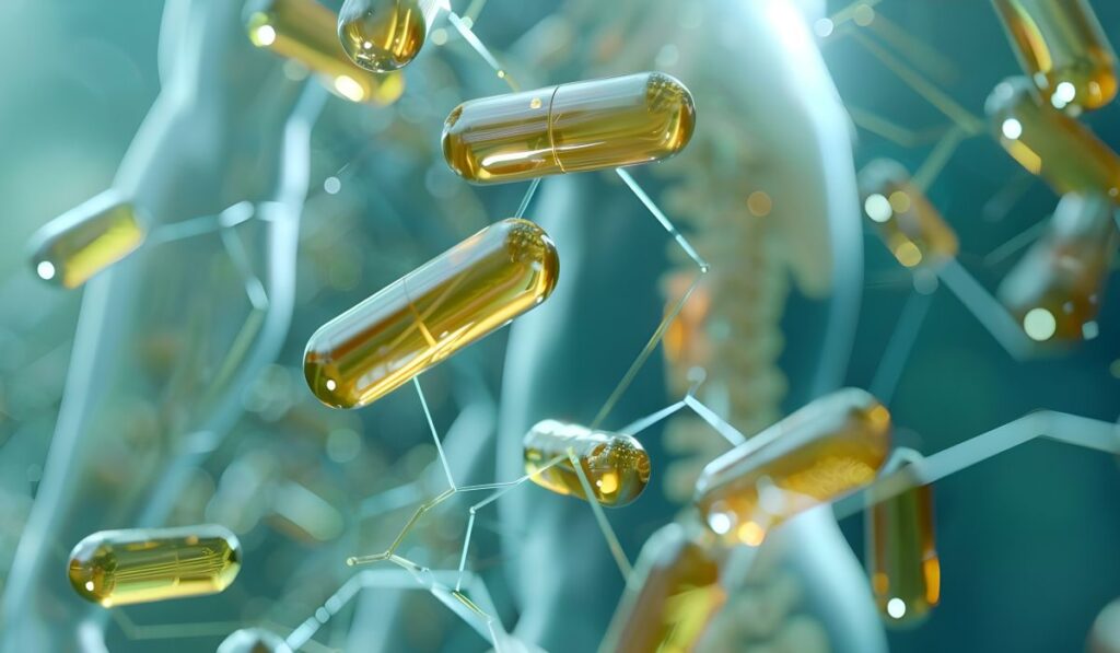 Diagram showing peptides for body enhancement, muscle growth, fat loss, and athletic performance